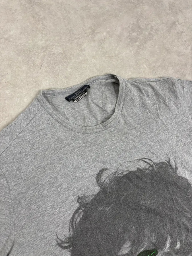 2000s Daniele Alessandrini Grey Snake Portrait T-Shirt ymtUhPm 4