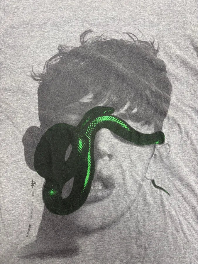 2000s Daniele Alessandrini Grey Snake Portrait T-Shirt ymtUhPm 6