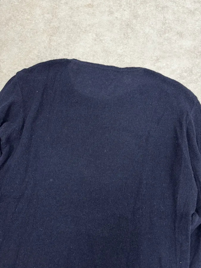 2000s Daniele Alessandrini Japan Sunset Navy Wool Sweater AWaZQRb 5