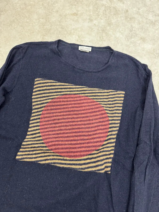 2000s Daniele Alessandrini Japan Sunset Navy Wool Sweater AWaZQRb 4