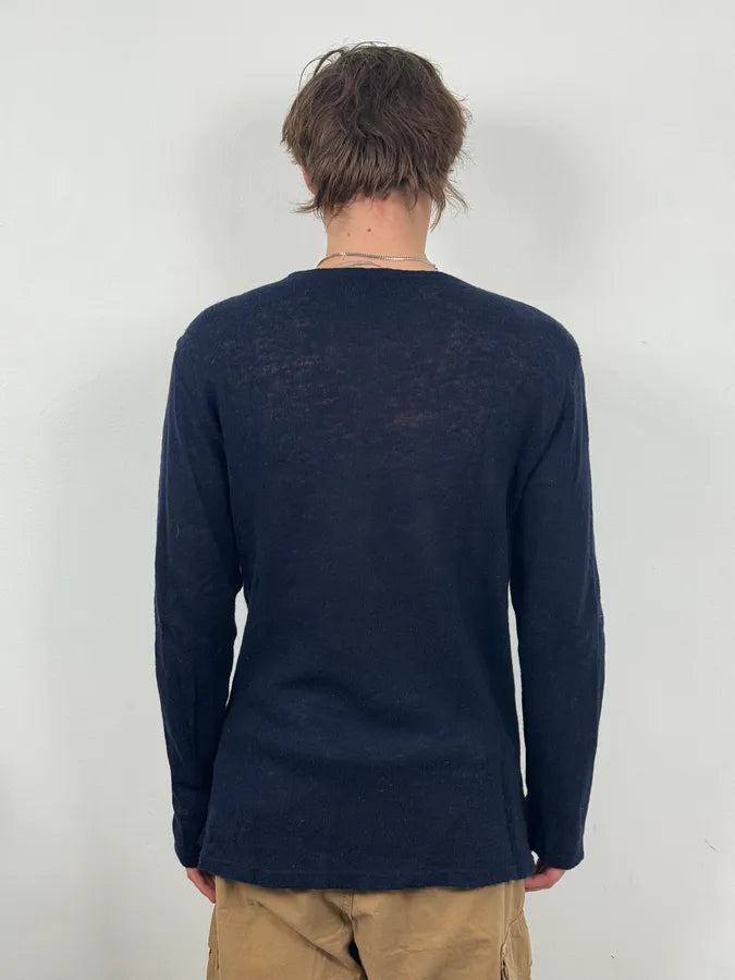 2000s Daniele Alessandrini Japan Sunset Navy Wool Sweater AWaZQRb 2