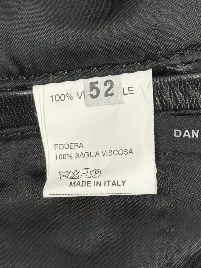 2000s Daniele Alessandrini Metal Hook Pure Black Leather Jacket mPOurDx 14