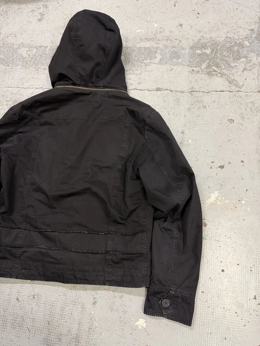 2000s Daniele Alessandrini Military Black Multi Pockets Faux Fur Jacket CoeerAz 7