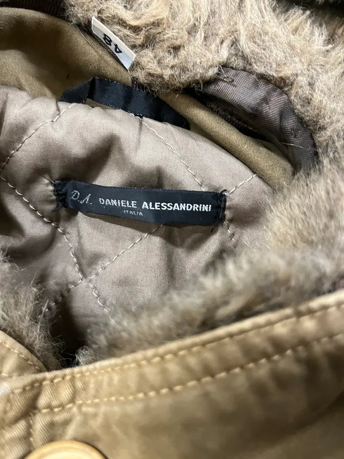 2000s Daniele Alessandrini Military Camel Multi Pockets Faux Fur Jacket rCLQuJO 7