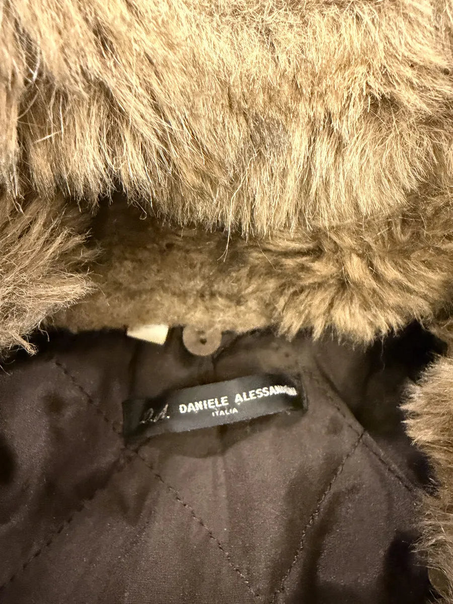 2000s Daniele Alessandrini Military Green Fur Hooded Jacket AKfdxSr 6