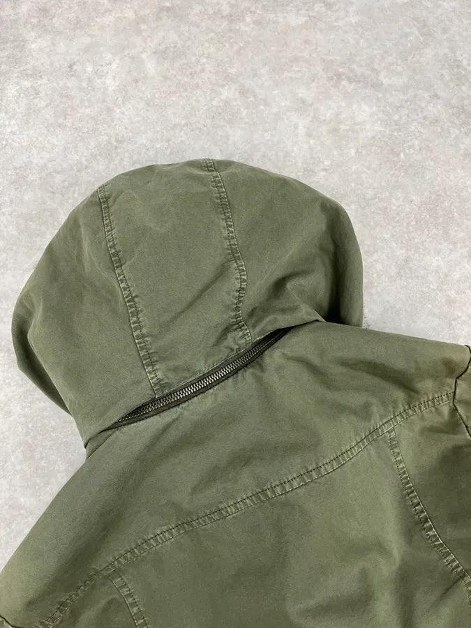 2000s Daniele Alessandrini Military Green Multi Pockets Faux Fur Jacket nKmfepU 6