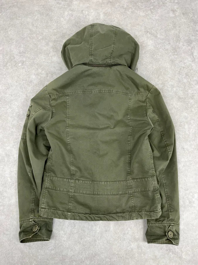 2000s Daniele Alessandrini Military Green Multi Pockets Faux Fur Jacket nKmfepU 5