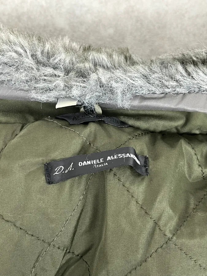 2000s Daniele Alessandrini Military Green Multi Pockets Faux Fur Jacket nKmfepU 9
