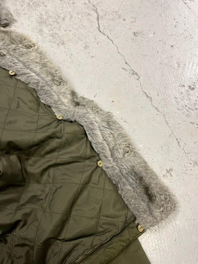 2000s Daniele Alessandrini Military Green Multi Pockets Faux Fur Jacket WBjnbQh 10