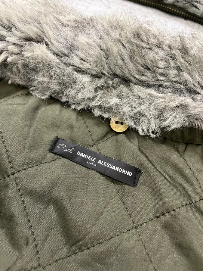 2000s Daniele Alessandrini Military Green Multi Pockets Faux Fur Jacket WBjnbQh 11