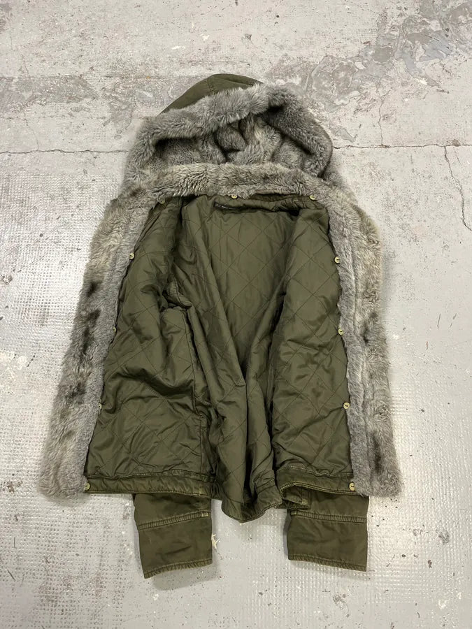 2000s Daniele Alessandrini Military Green Multi Pockets Faux Fur Jacket WBjnbQh 9