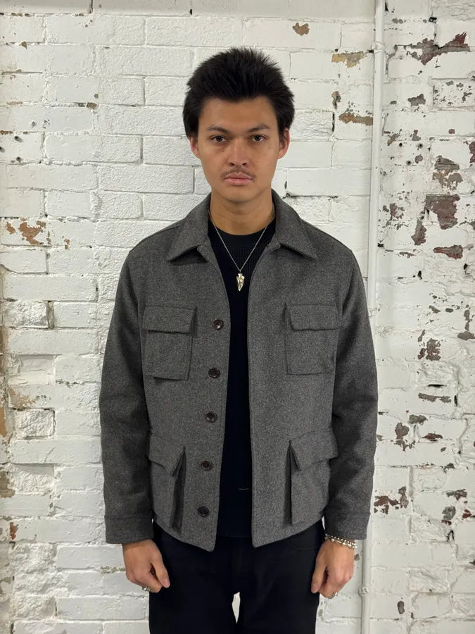 2000s Daniele Alessandrini Multi-Pockets Grey Wool Jacket cdxMCMV 1