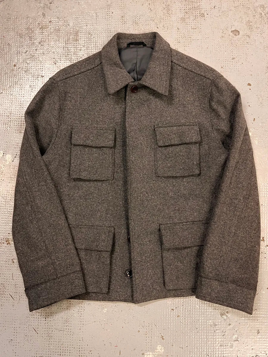 2000s Daniele Alessandrini Multi-Pockets Grey Wool Jacket cdxMCMV 3