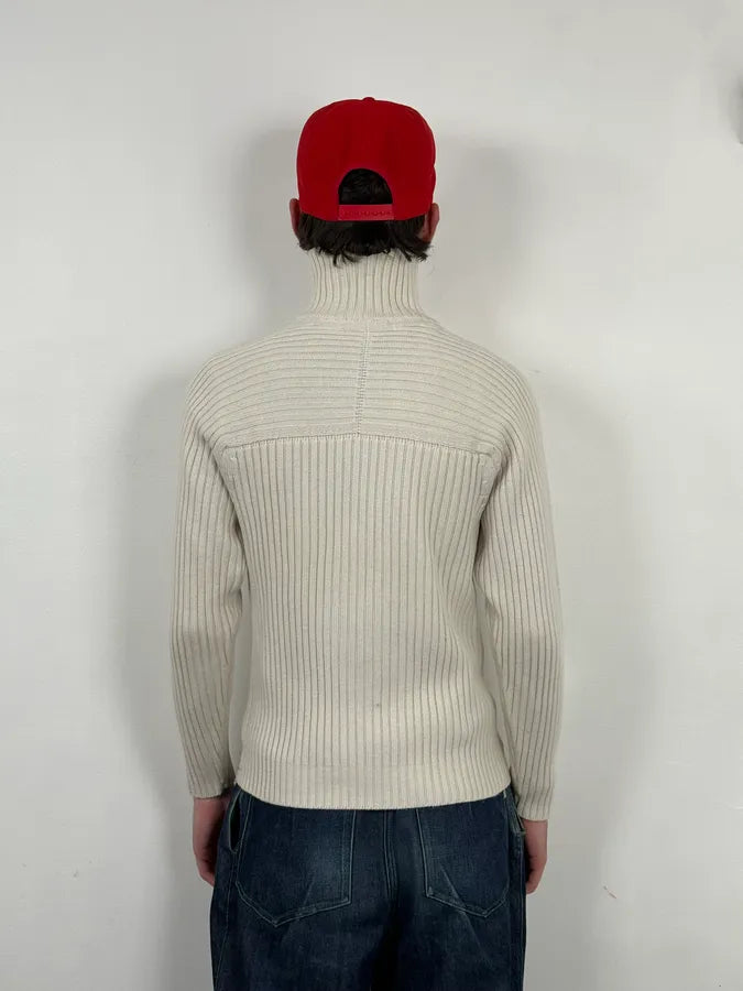 2000S Daniele Alessandrini Multi-Zip Creamy White Wool Sweater lhCiEjH 2