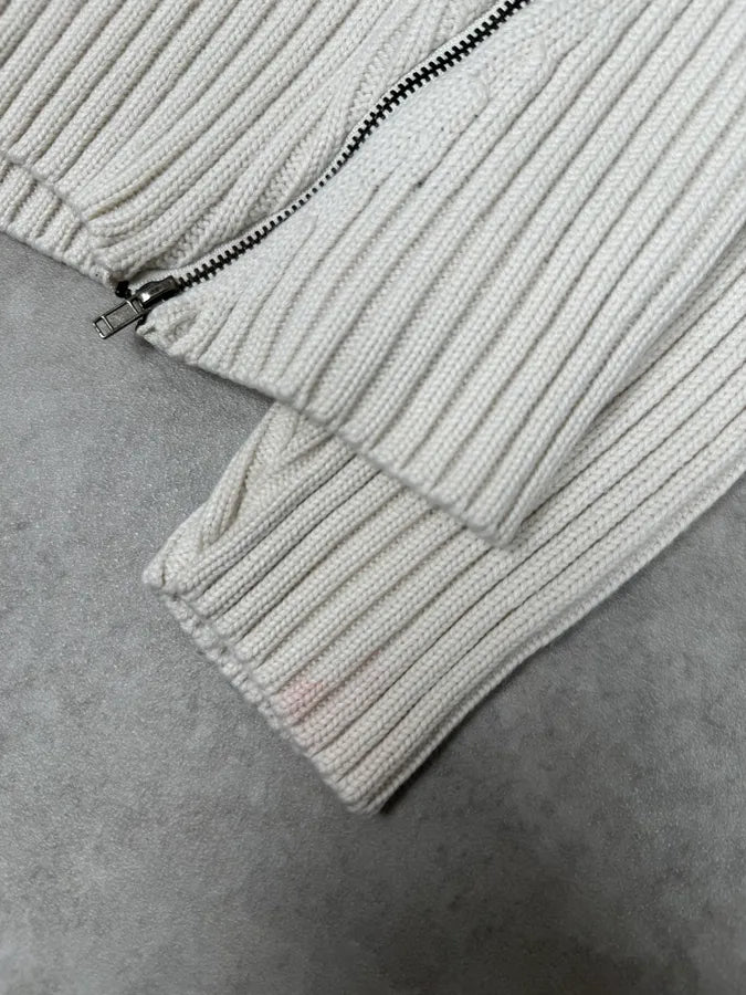 2000S Daniele Alessandrini Multi-Zip Creamy White Wool Sweater lhCiEjH 4