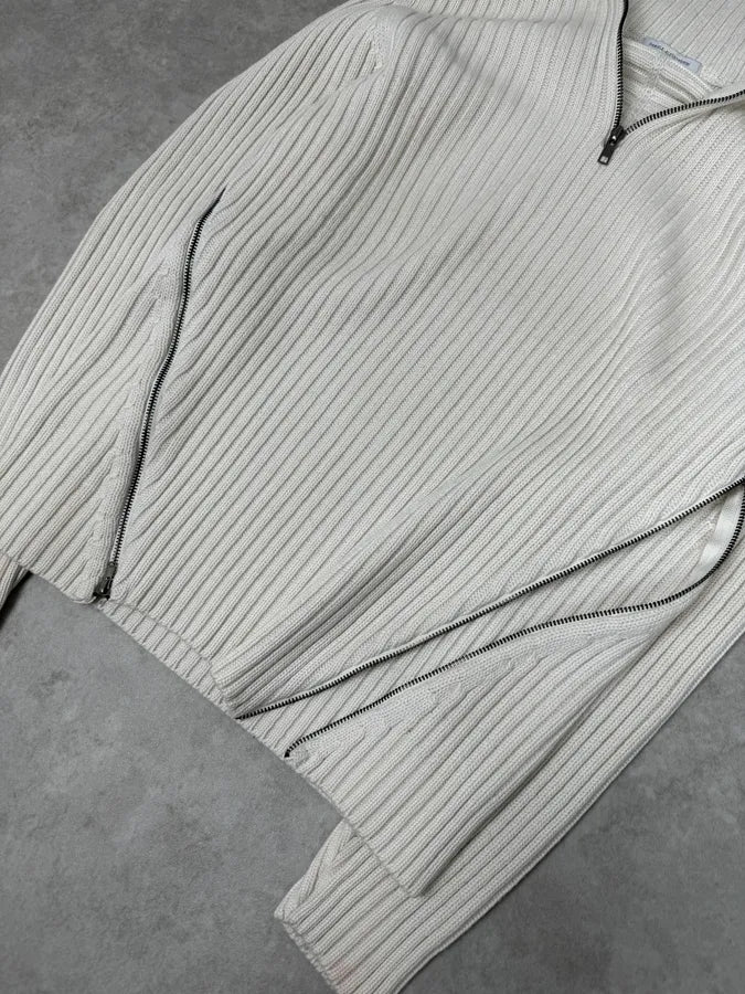 2000S Daniele Alessandrini Multi-Zip Creamy White Wool Sweater lhCiEjH 5