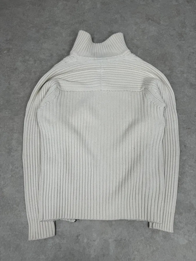 2000S Daniele Alessandrini Multi-Zip Creamy White Wool Sweater lhCiEjH 7