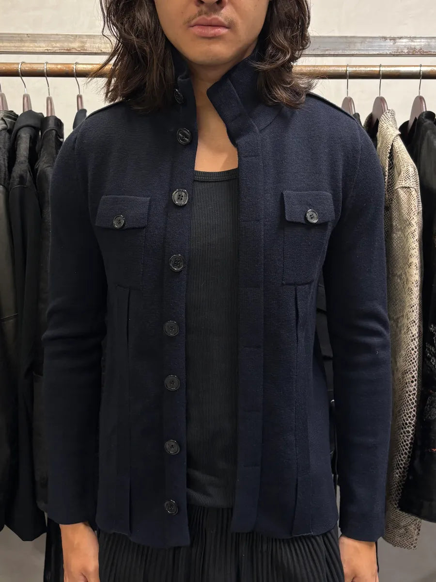 2000s Daniele Alessandrini Navy Buttoned Cardigan EhIGnIx 1