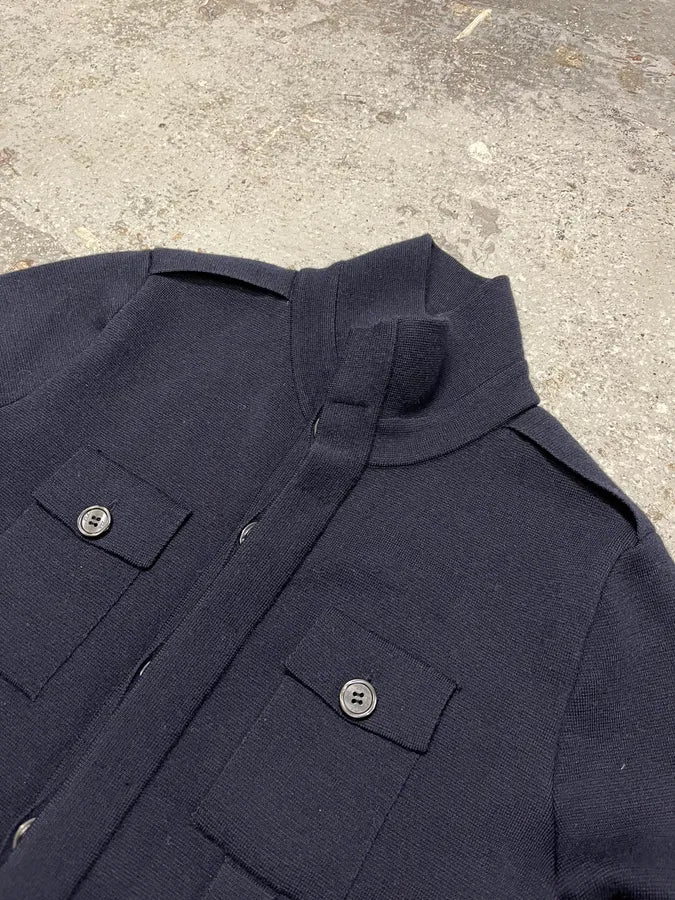 2000s Daniele Alessandrini Navy Buttoned Cardigan EhIGnIx 4