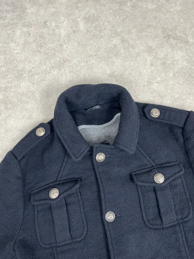2000s Daniele Alessandrini Navy Wool Classy Jacket sRdNJWM 3