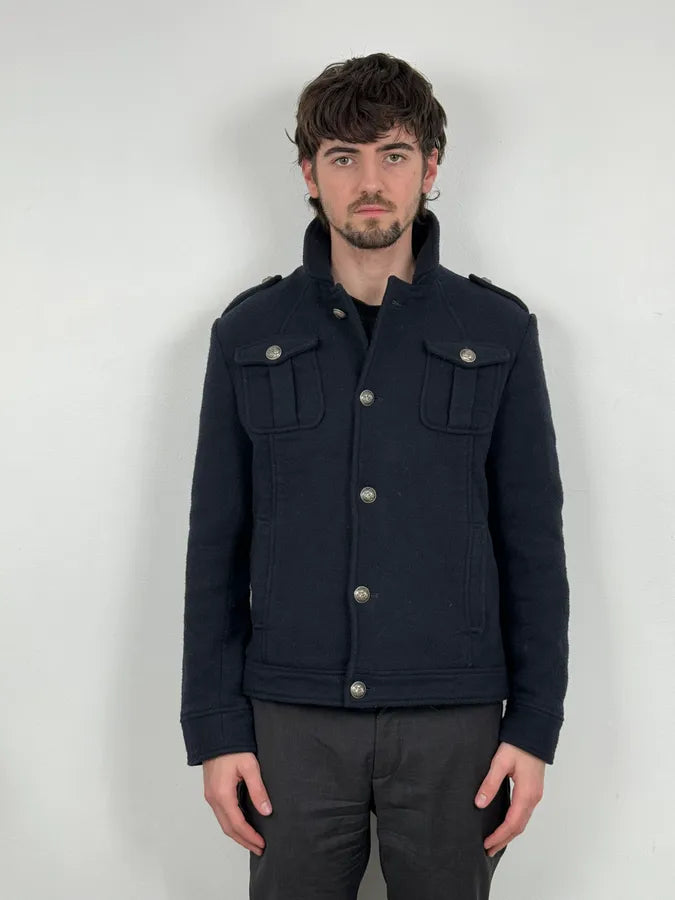 2000s Daniele Alessandrini Navy Wool Classy Jacket sRdNJWM 0