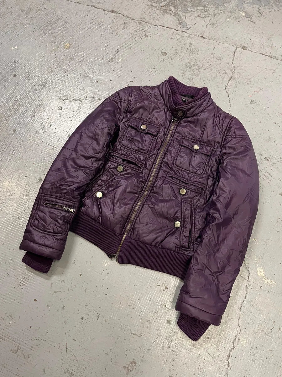2000s Daniele Alessandrini Purple Patent British Puffer Jacket fOnSyWn 8