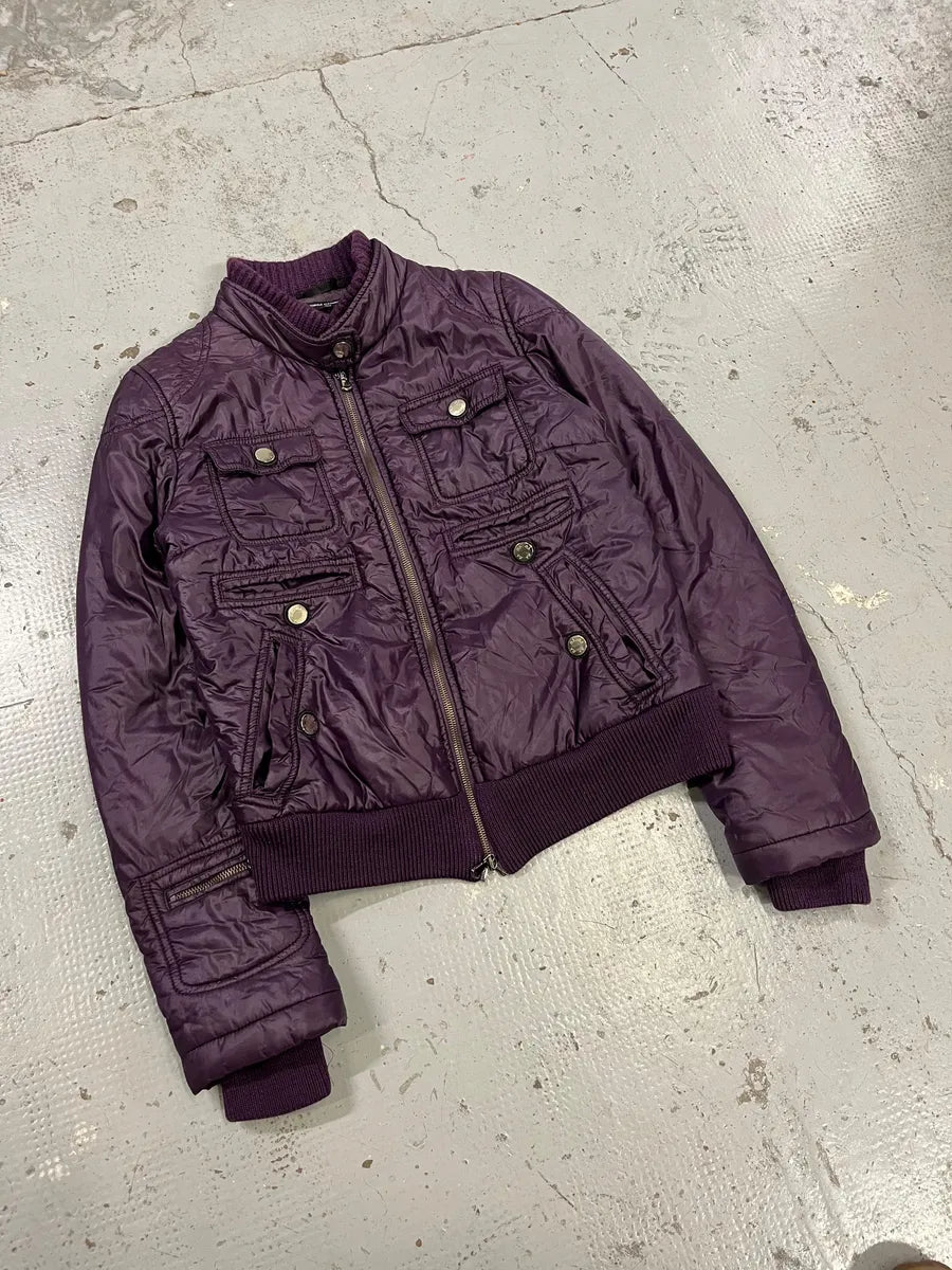 2000s Daniele Alessandrini Purple Patent British Puffer Jacket fOnSyWn 3