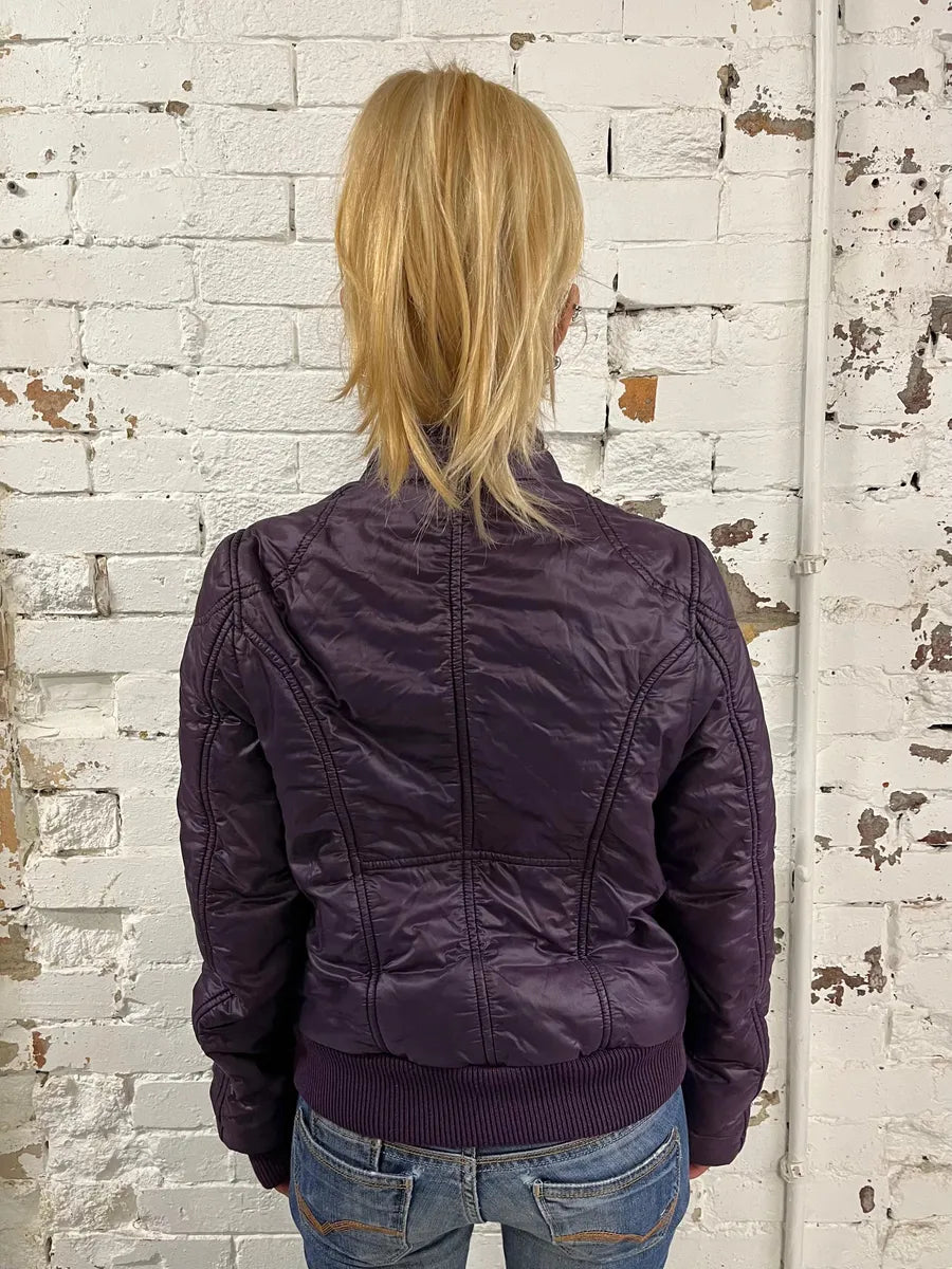2000s Daniele Alessandrini Purple Patent British Puffer Jacket fOnSyWn 2