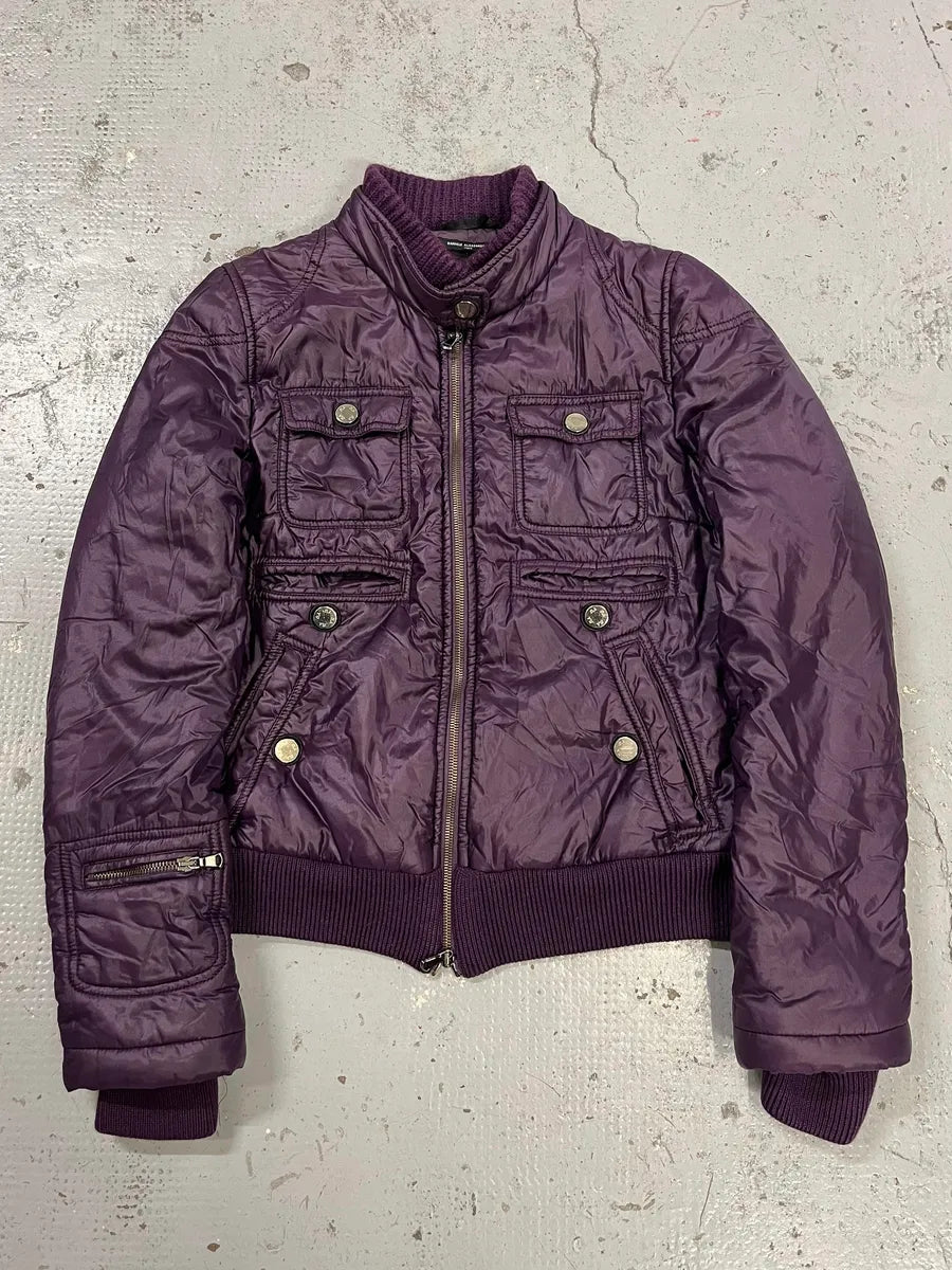 2000s Daniele Alessandrini Purple Patent British Puffer Jacket fOnSyWn 7