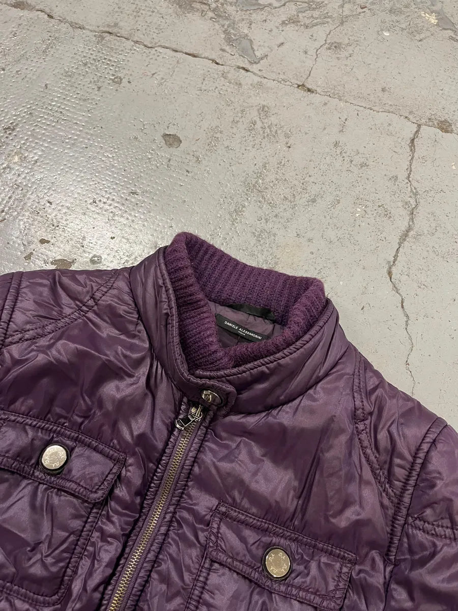 2000s Daniele Alessandrini Purple Patent British Puffer Jacket fOnSyWn 4