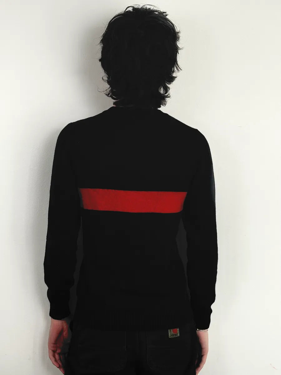 2000s Daniele Alessandrini Red Line Black Wool Sweater akKQdHN 2
