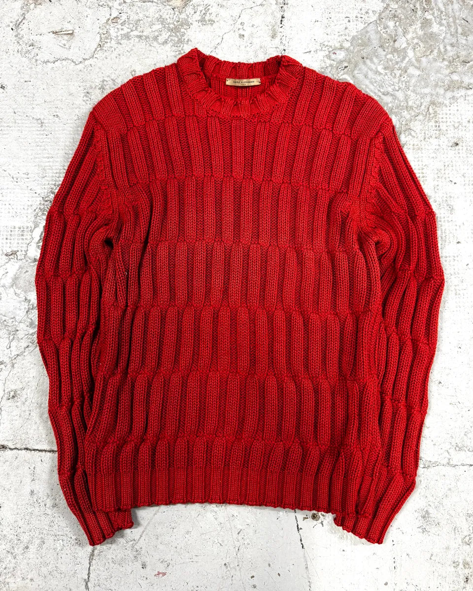 2000s Daniele Alessandrini Red Symmetry Sweater kMXQpFw 0