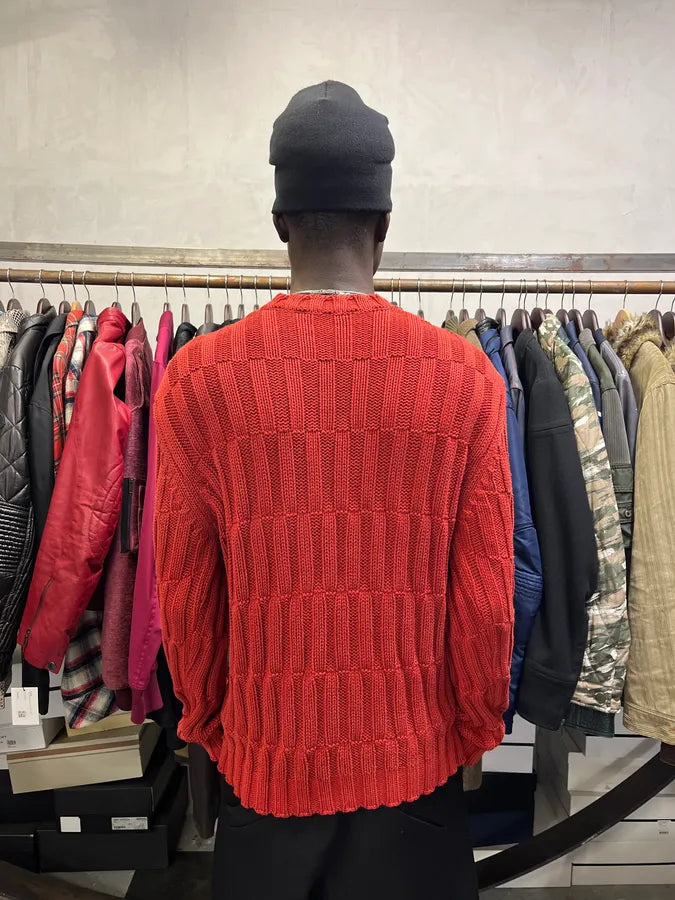 2000s Daniele Alessandrini Red Symmetry Sweater kMXQpFw 5