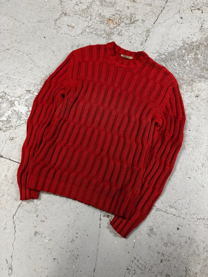 2000s Daniele Alessandrini Red Symmetry Sweater kMXQpFw 1