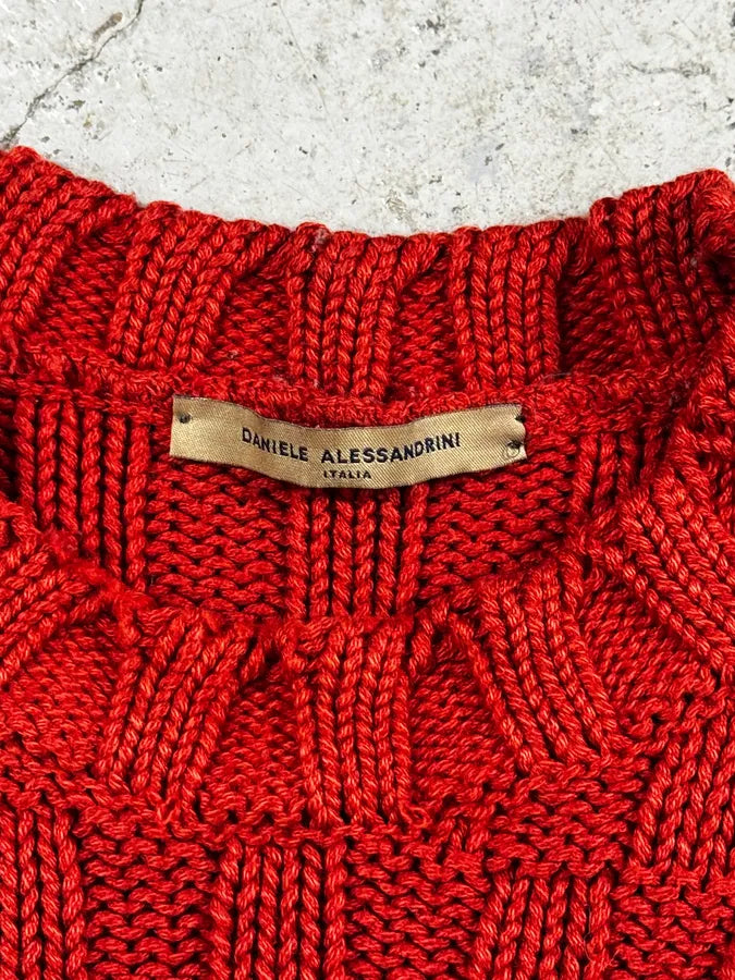 2000s Daniele Alessandrini Red Symmetry Sweater kMXQpFw 2