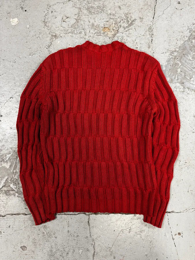 2000s Daniele Alessandrini Red Symmetry Sweater kMXQpFw 3