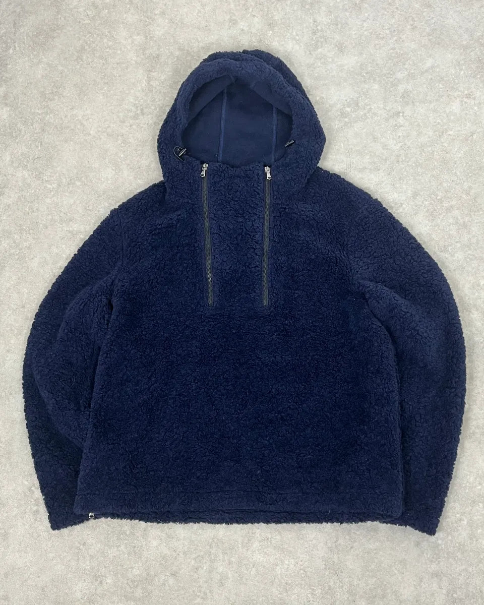 2000s Daniele Alessandrini Sherpa Double Zip Navy Jacket vqhrUxG 0