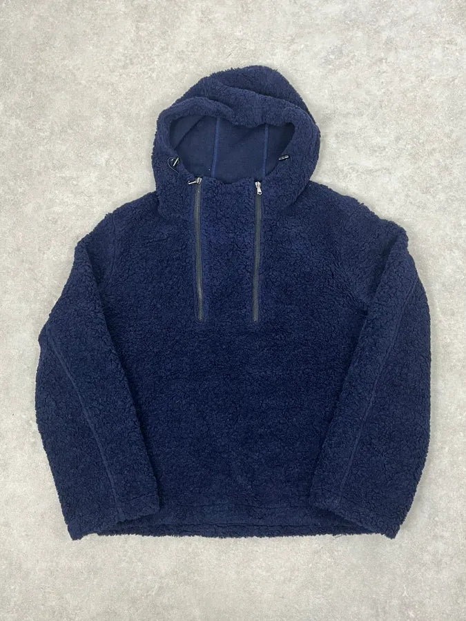 2000s Daniele Alessandrini Sherpa Double Zip Navy Jacket vqhrUxG 4