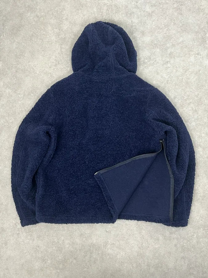 2000s Daniele Alessandrini Sherpa Double Zip Navy Jacket vqhrUxG 8
