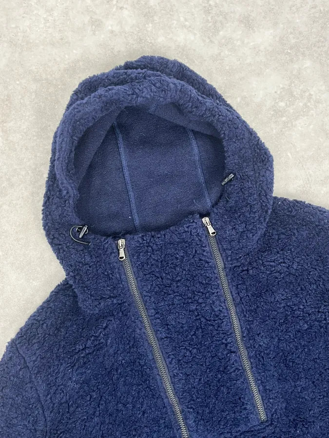 2000s Daniele Alessandrini Sherpa Double Zip Navy Jacket vqhrUxG 5