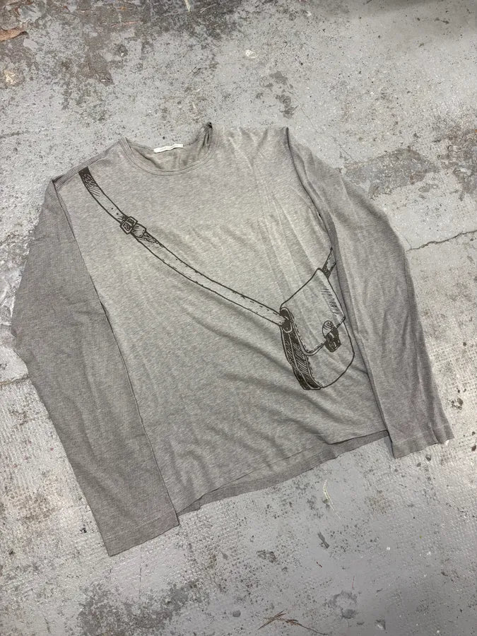 2000s Daniele Alessandrini Shoulder Bag Print Grey Longsleeves hNcGOvt 3
