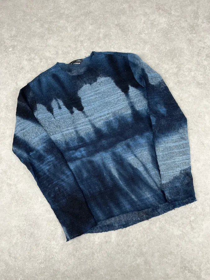 2000s Daniele Alessandrini Dark Blue Shadow Sweater McwnmyM 5