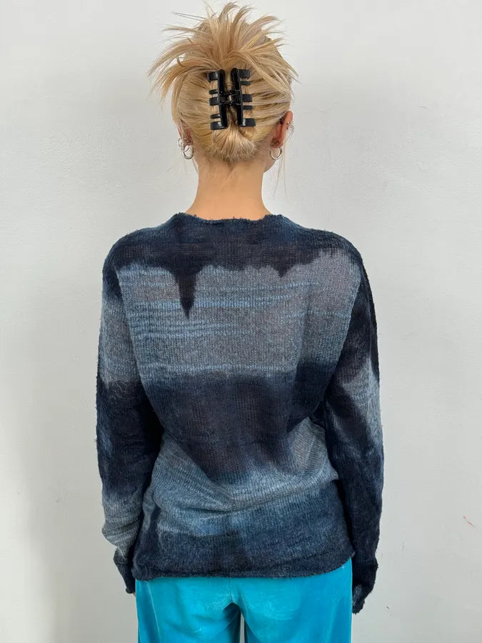 2000s Daniele Alessandrini Dark Blue Shadow Sweater McwnmyM 3