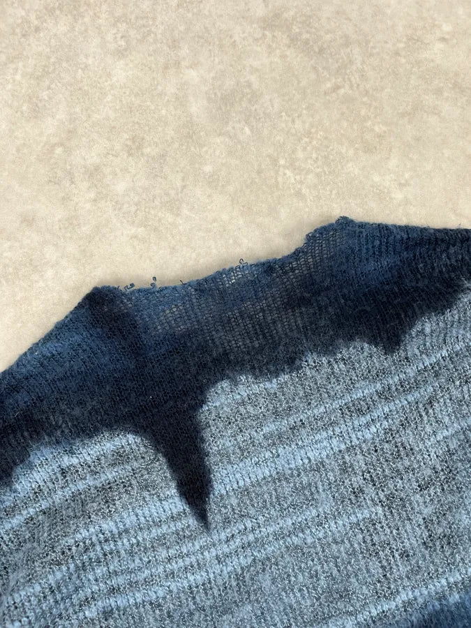 2000s Daniele Alessandrini Dark Blue Shadow Sweater McwnmyM 7