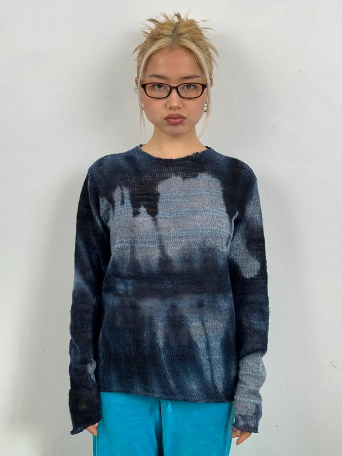 2000s Daniele Alessandrini Dark Blue Shadow Sweater McwnmyM 2