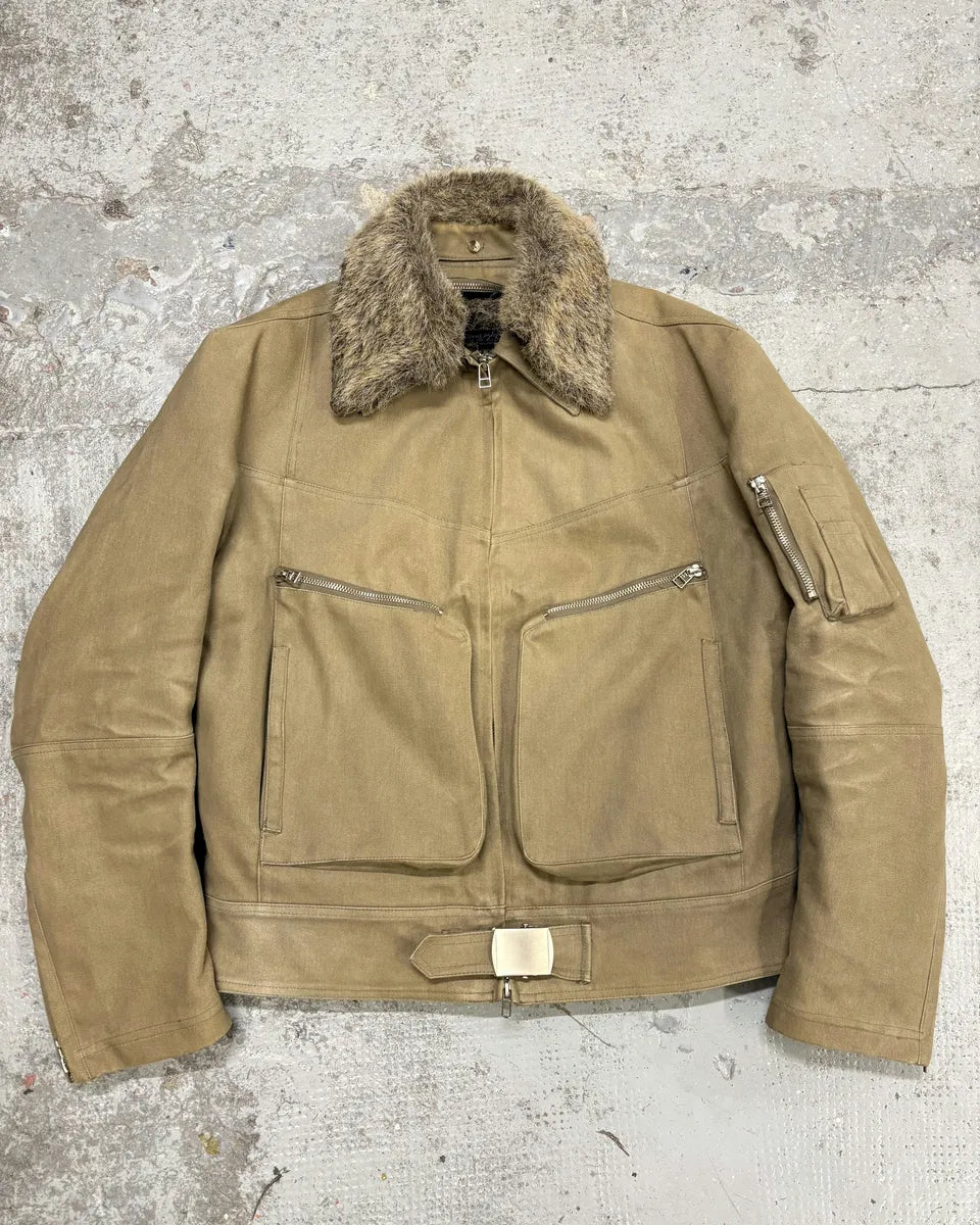 2000s David Meyer Beige Bomber Premium Jacket TLdyuBe 0