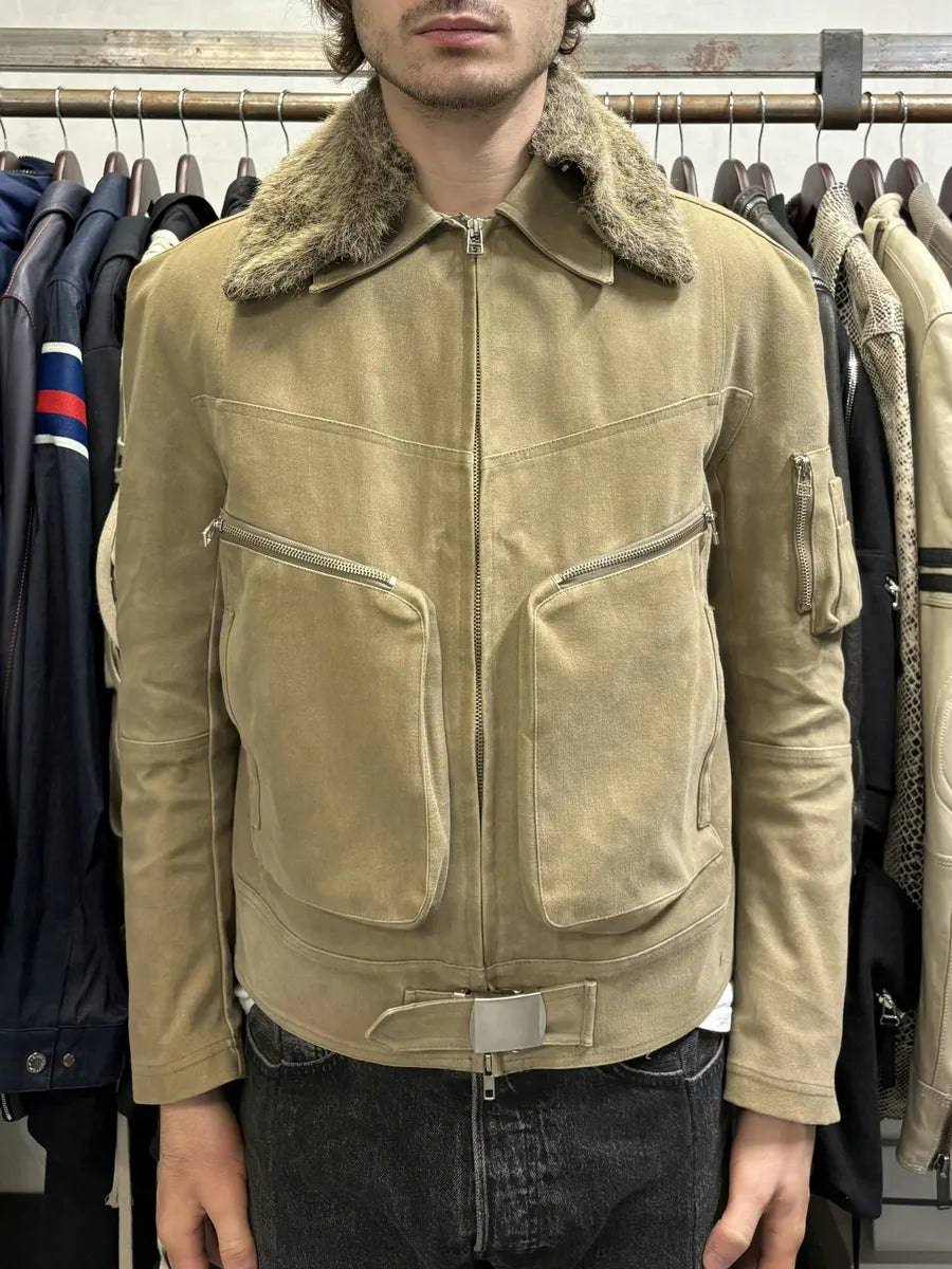 2000s David Meyer Beige Bomber Premium Jacket TLdyuBe 1