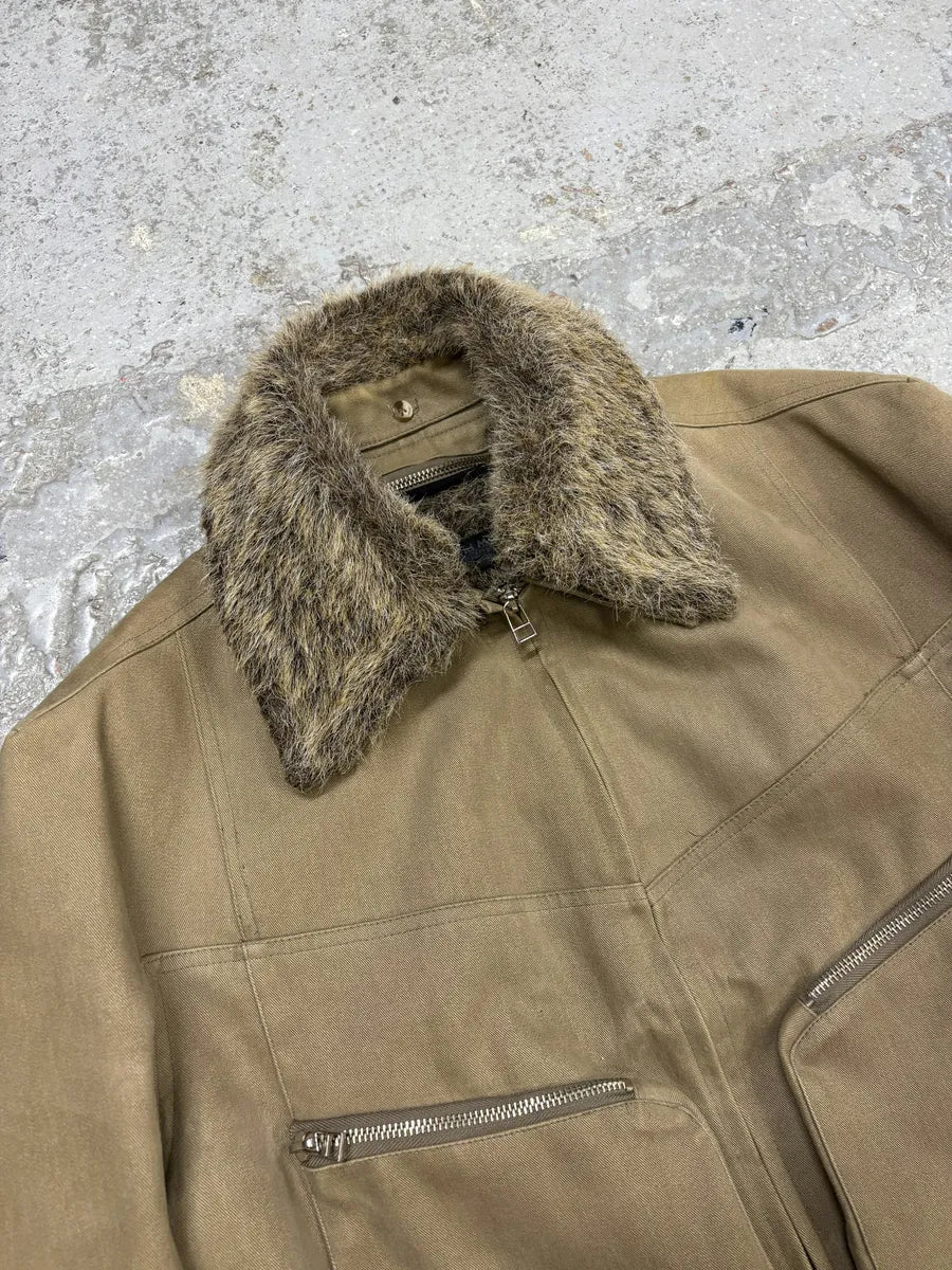 2000s David Meyer Beige Bomber Premium Jacket TLdyuBe 3