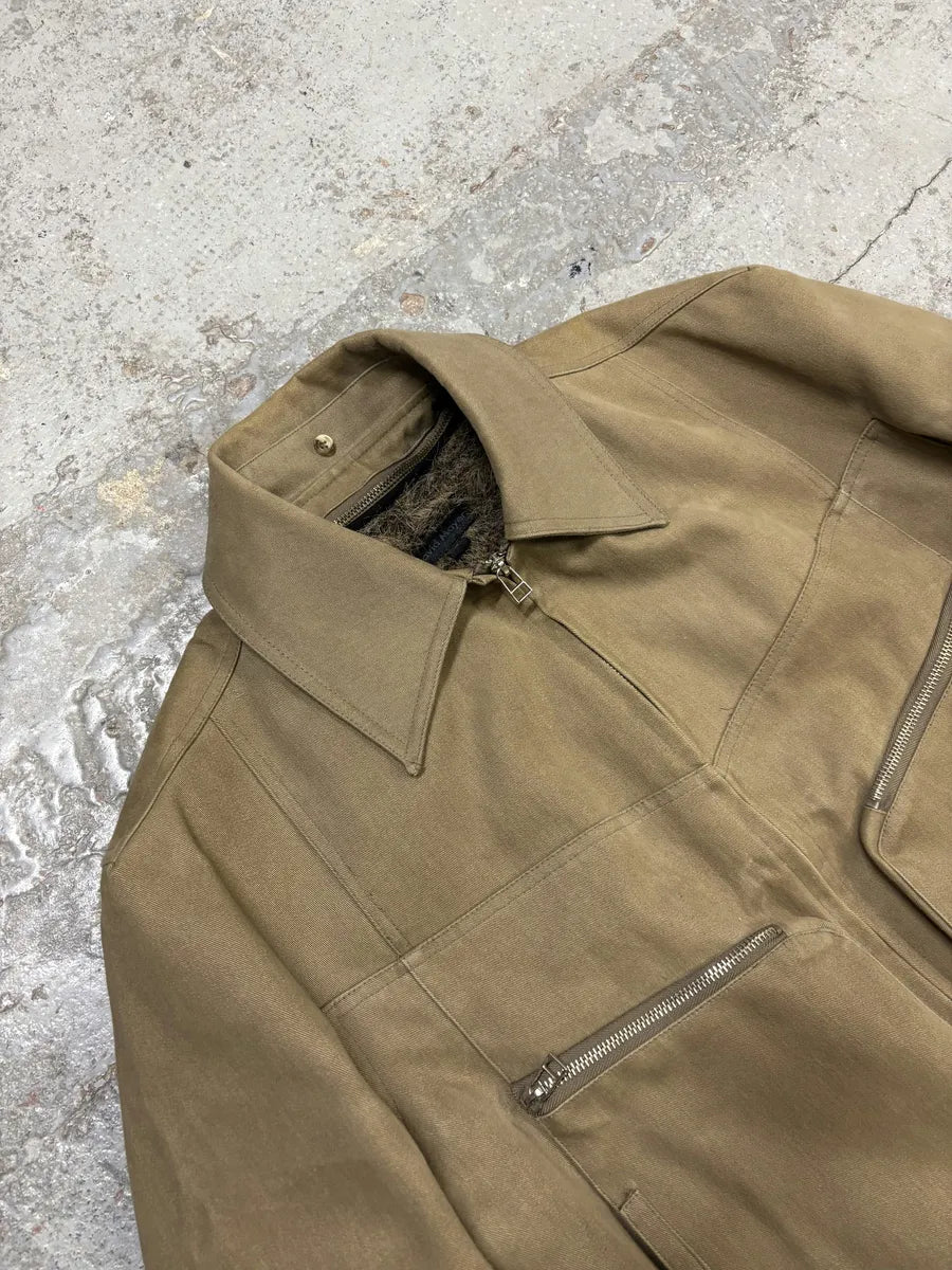 2000s David Meyer Beige Bomber Premium Jacket TLdyuBe 5