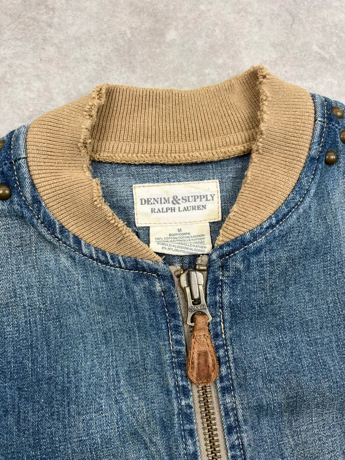 2010s Ralph Lauren Blue Studded Embroidered Denim Jacket pzMsOOG 10